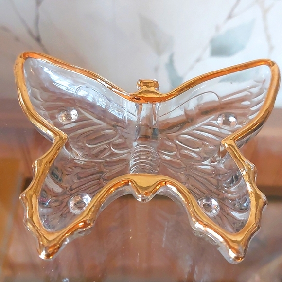 Clearance! Vintage 50's - 60's Jeanette glass set of 2 butterfly trinket dishes - Picture 6 of 7